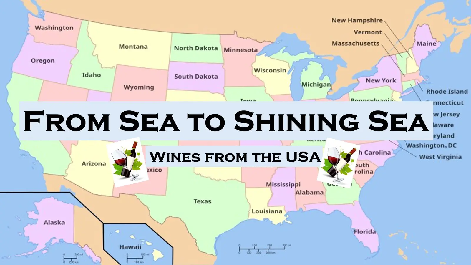 USA map and "Wines from the USA" banner
