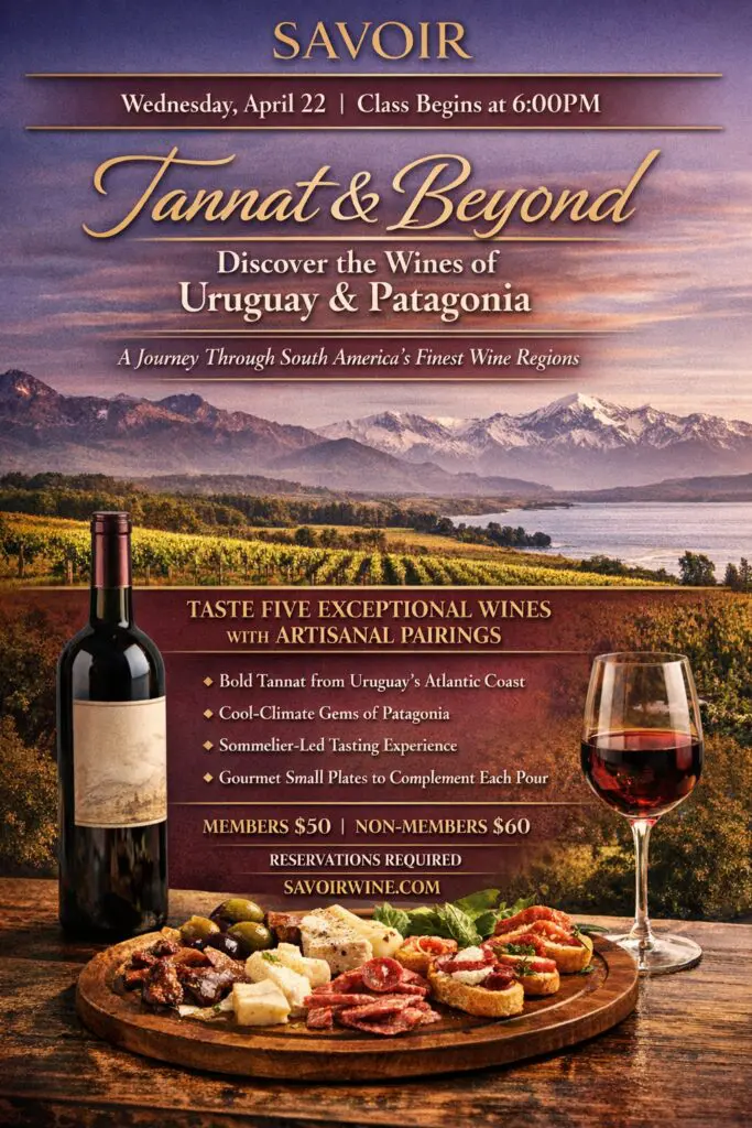 Tannat wine poster with bottle and charcuterie