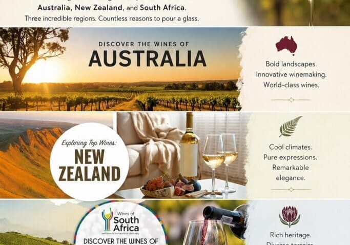 Southern Hemisphere wine tasting event poster