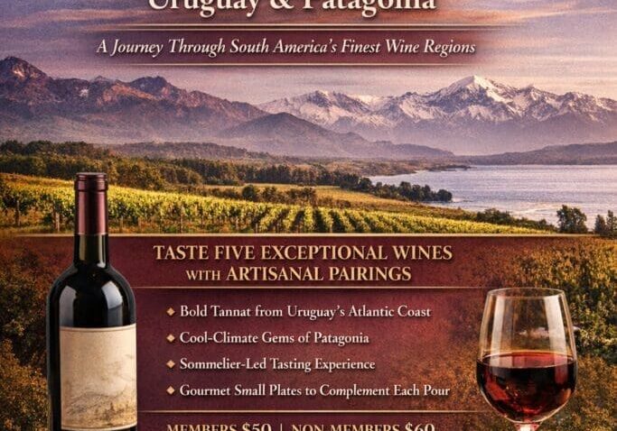 Tannat wine poster with bottle and charcuterie